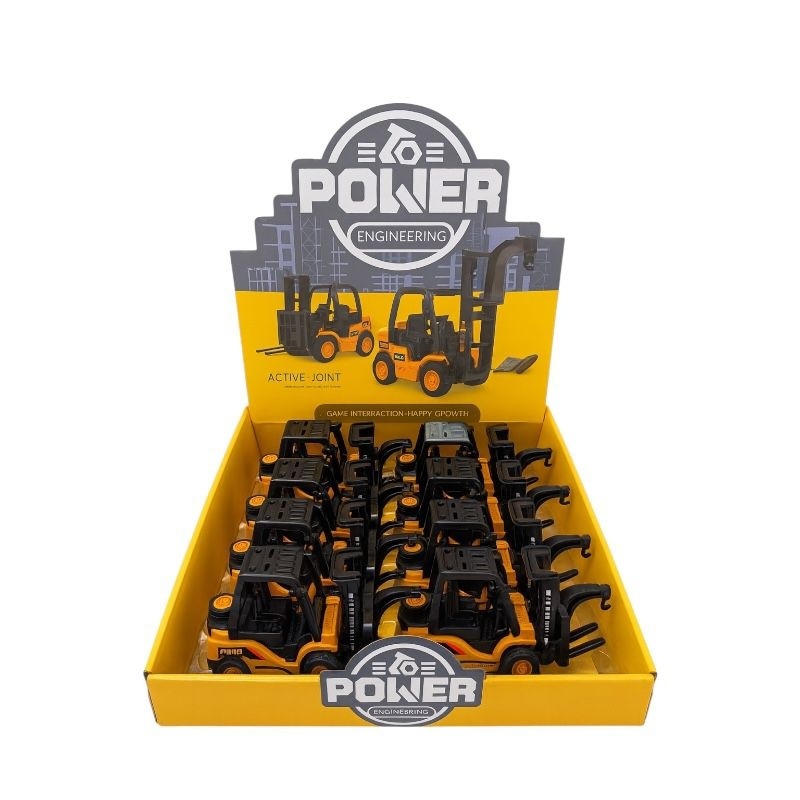 Set 10 Stivuitor jucarie mecanic , utilaj logistic pentru copii 3+ 2