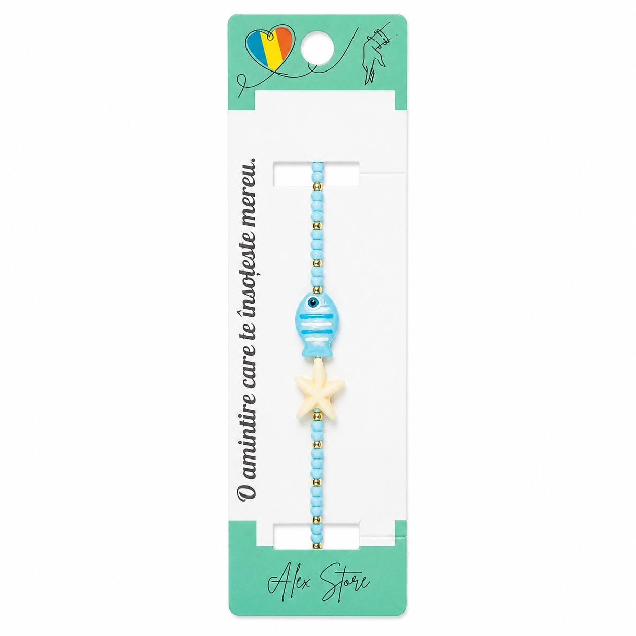 Set 12 Brățări cu Pandantiv Peștișor și Stea de Mare, Reglabile, Multicolore 2