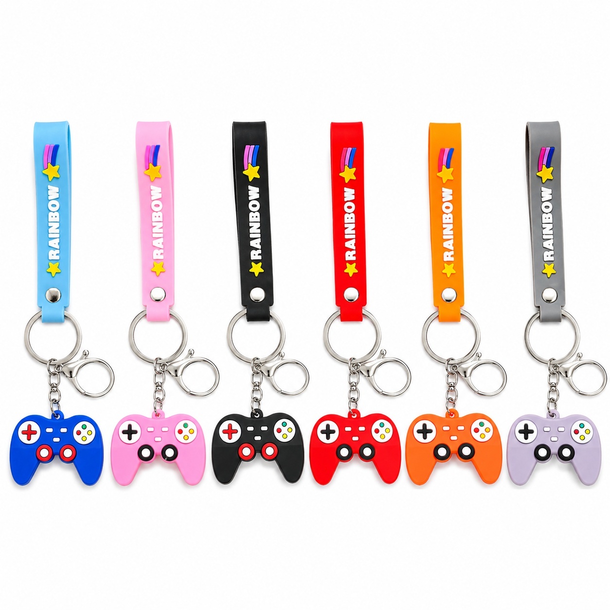 Set 12 Brelocuri Controller Gaming 4 cm pentru Chei și Ghiozdan – Diverse Culori