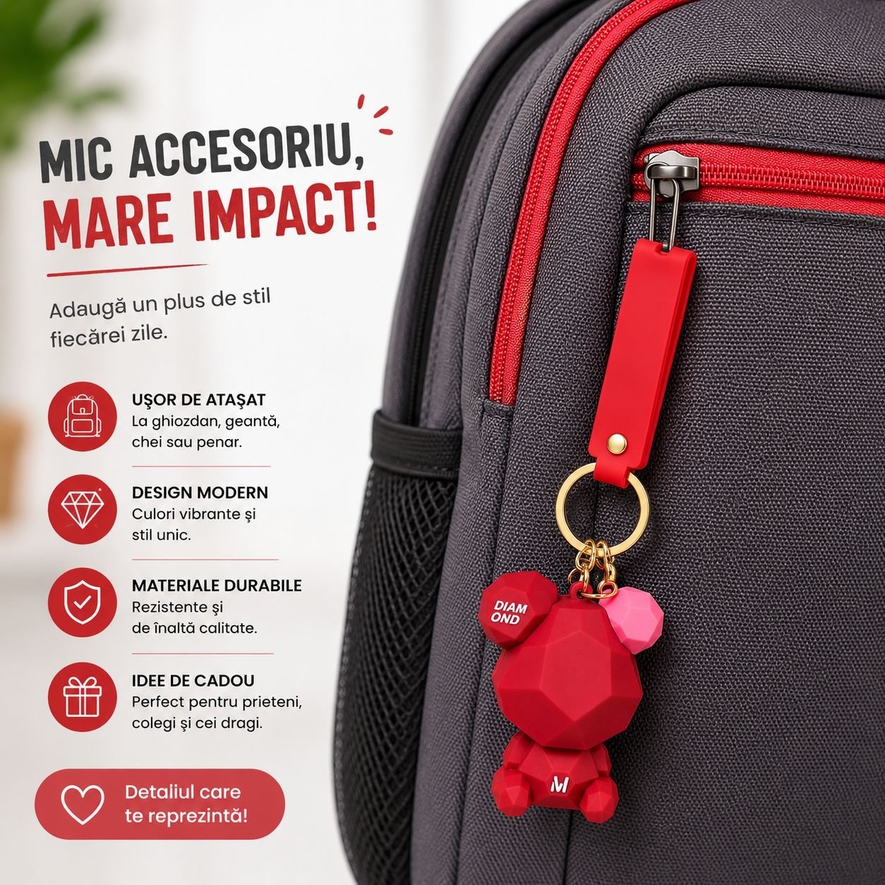Set 12 Brelocuri Ursuleț 5,5 cm – Mix Culori, Accesorii pentru Chei și Ghiozdan 3