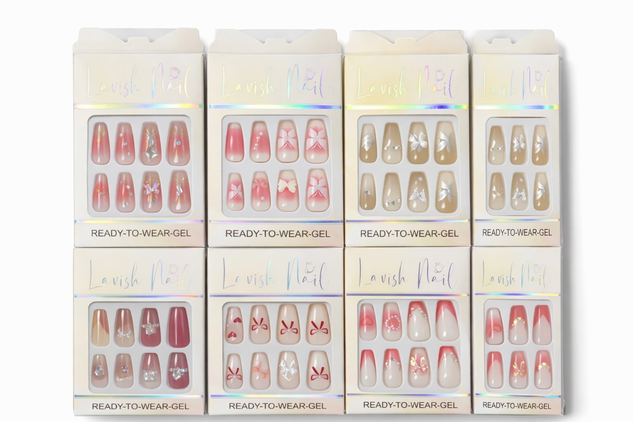 Set 12 perechi unghii false gel ready to wear, modele combinate, reutilizabile