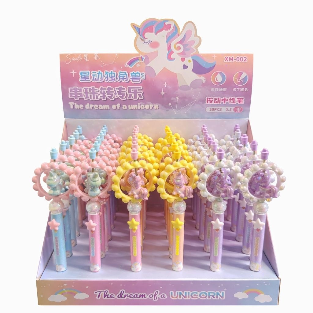 Set 36 pixuri cu pastă decorativ cu unicorn rotativ, model pentru copii 2