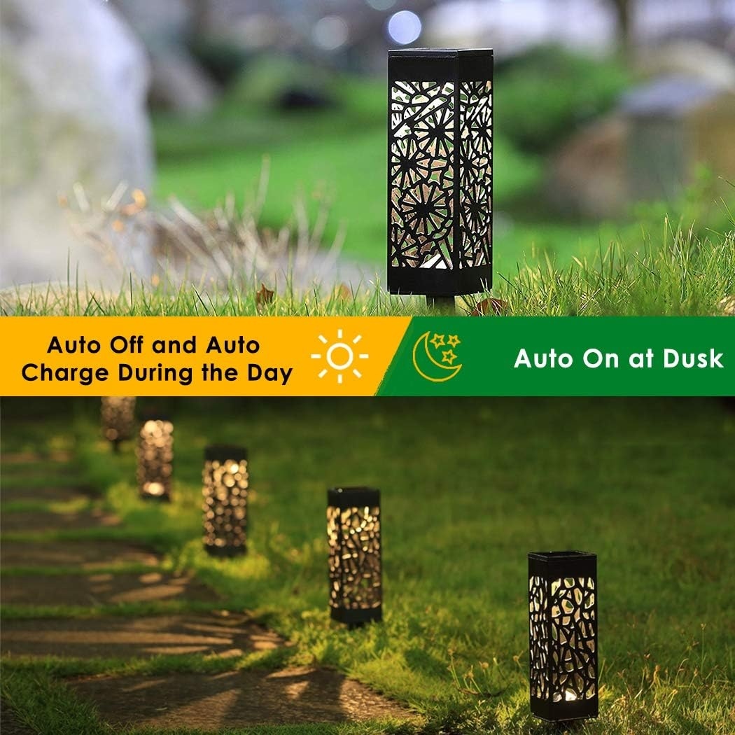 Set 8 Lampi Solare Gradina LED Lumina Calda cu Tarus, Iluminat Decorativ Exterior 2