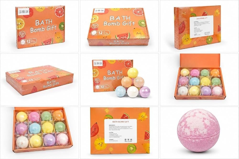Set de 12 Bile Efervescente de Baie pentru Copii – Bombe de Baie Colorate, Cadou Distractiv 2