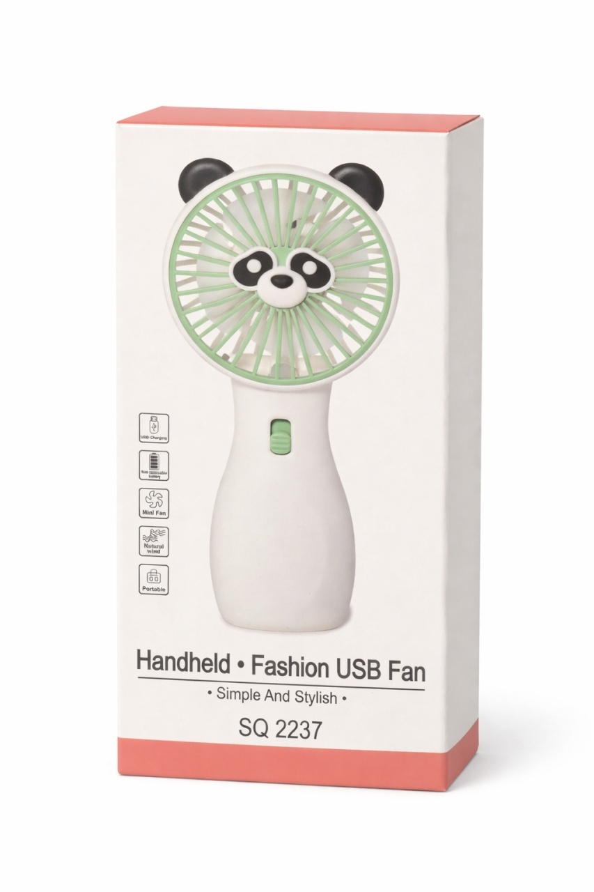 Ventilator portabil copii broscuta verde, reincarcabil USB, mini ventilator compact 2