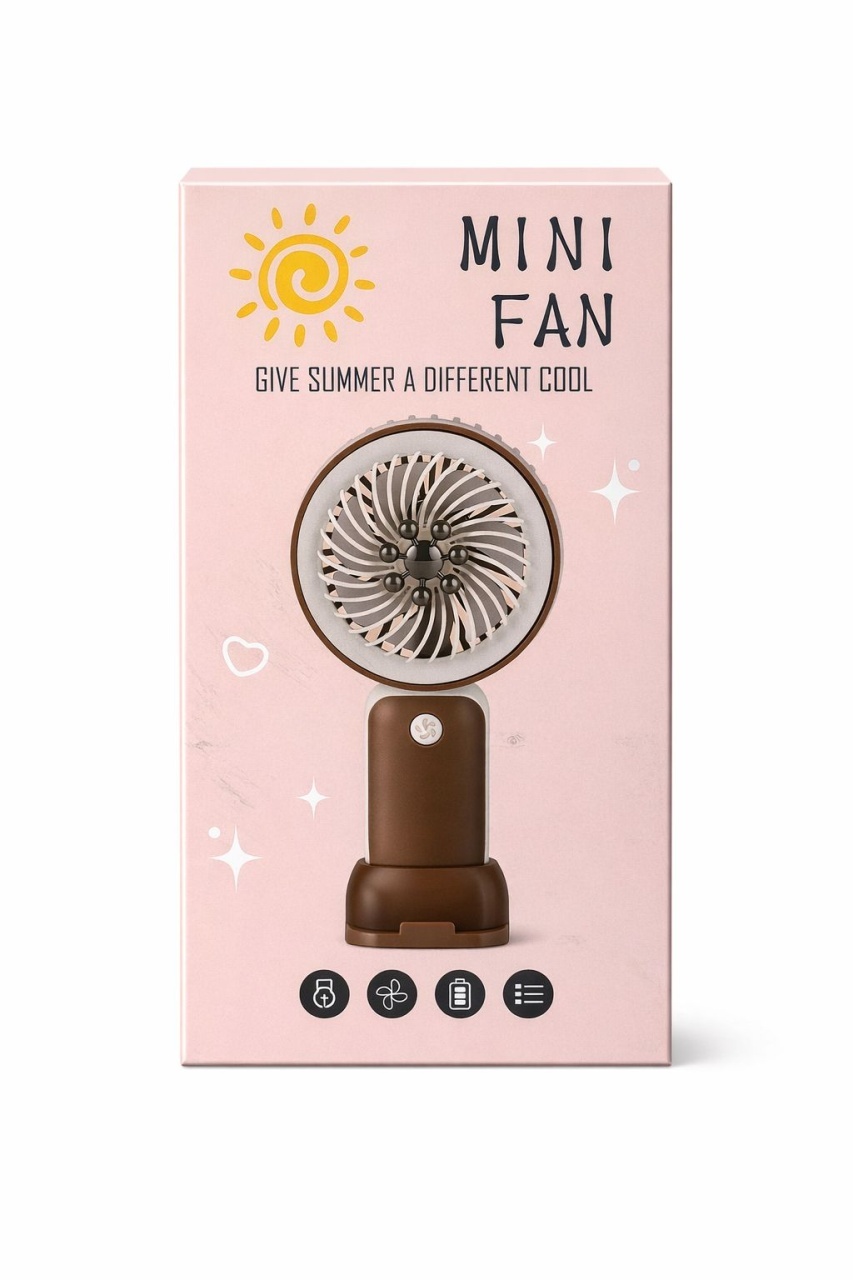 Ventilator portabil mini cu suport, USB, 3 viteze, compact si silentios, verde 2
