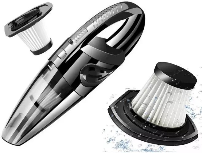Aspirator auto portabil fara fir, reincarcabil USB, 2200mAh, accesorii multiple, filtru lavabil 3