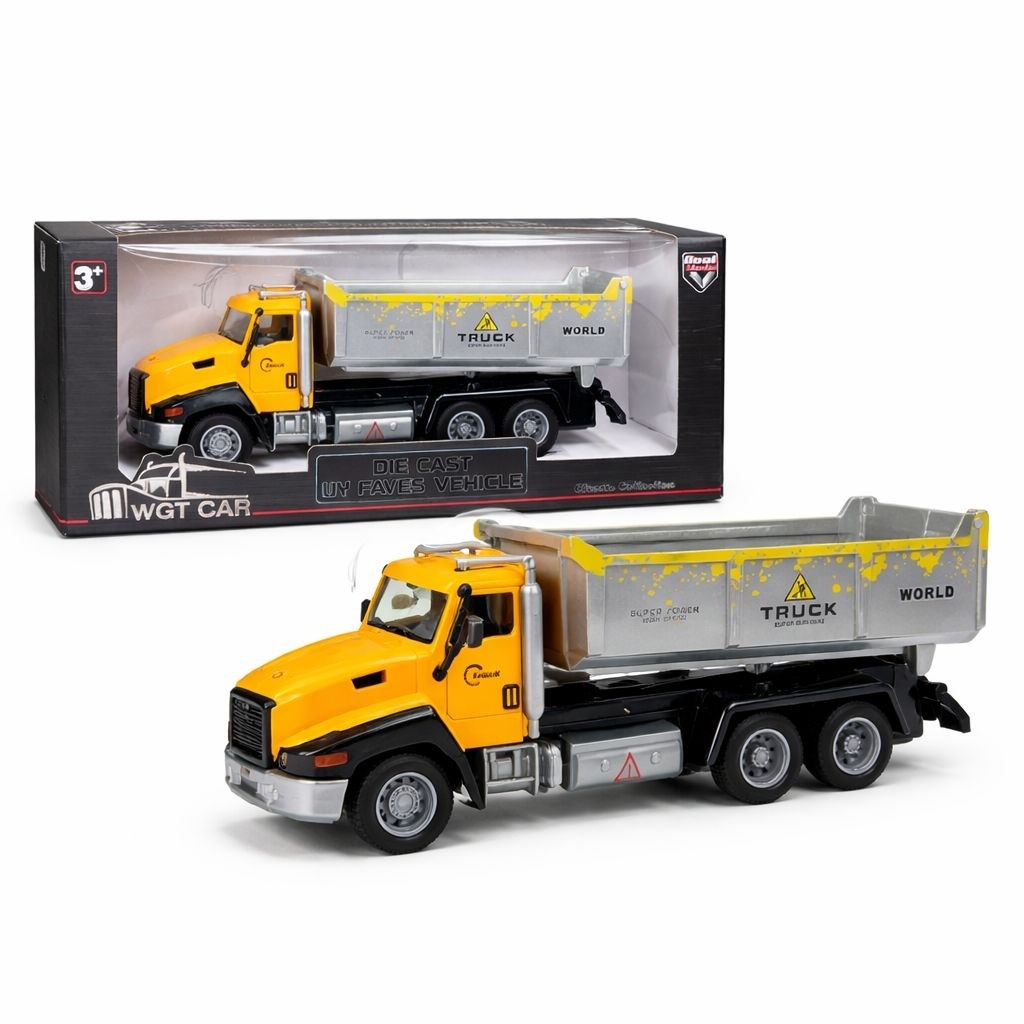 Camion de constructii, tip basculanta , model die-cast din metal 26.5cm 2