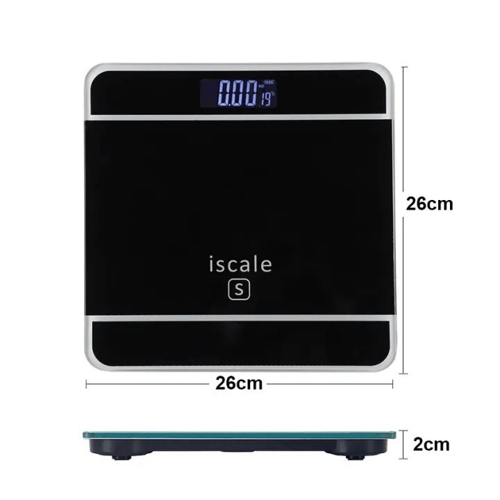 Cântar electronic de baie iScale, afișaj digital, argintiu, sticlă și plastic 4