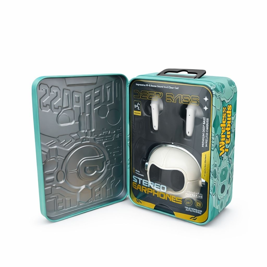 Căști wireless Hongyu T40 TWS Bluetooth design astronaut, albe 2
