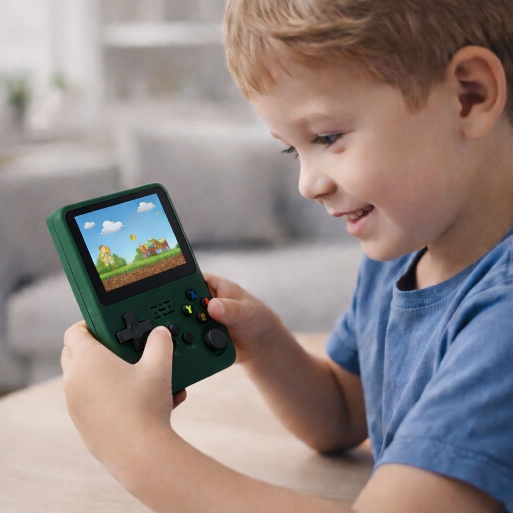 Consola Portabila pentru Jocuri R36S, 64GB,Verde, 2
