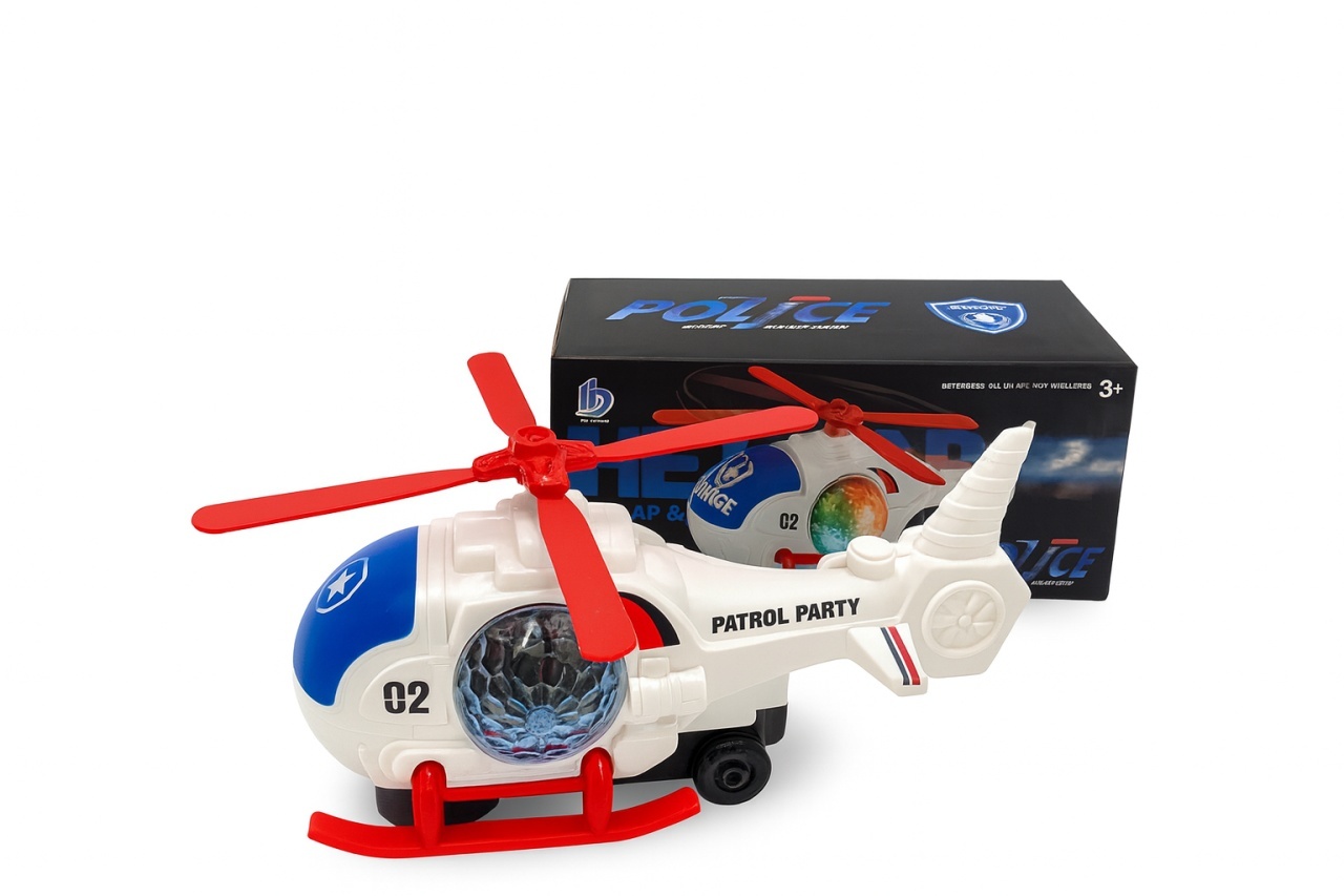 Elicopter Police 19.5x10 cm , Scoate Fum, Lumini, Sunete
