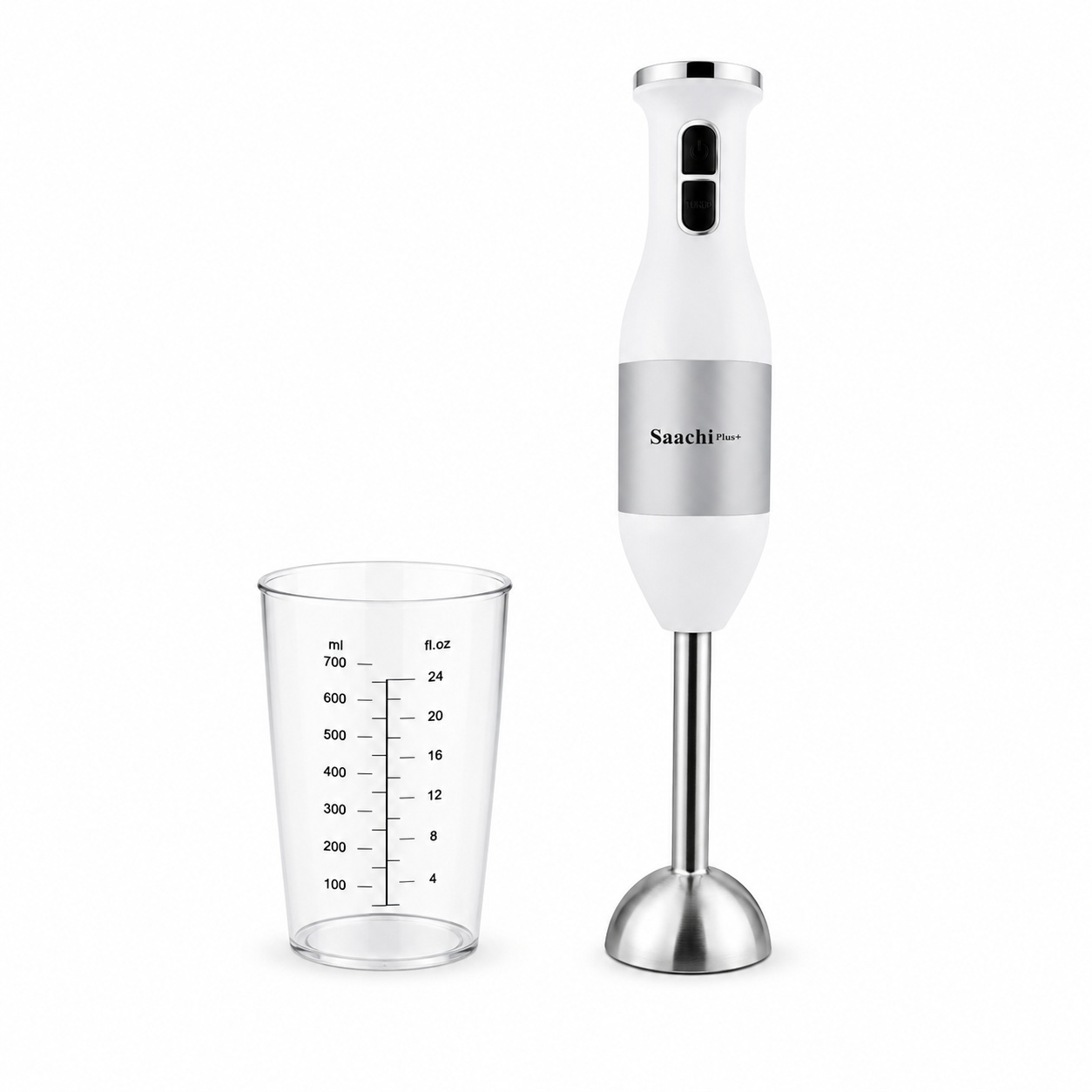 Mixer de mână 2 în 1 Saachi Plus, Plastic, Model HB-103, alb cu gri 3