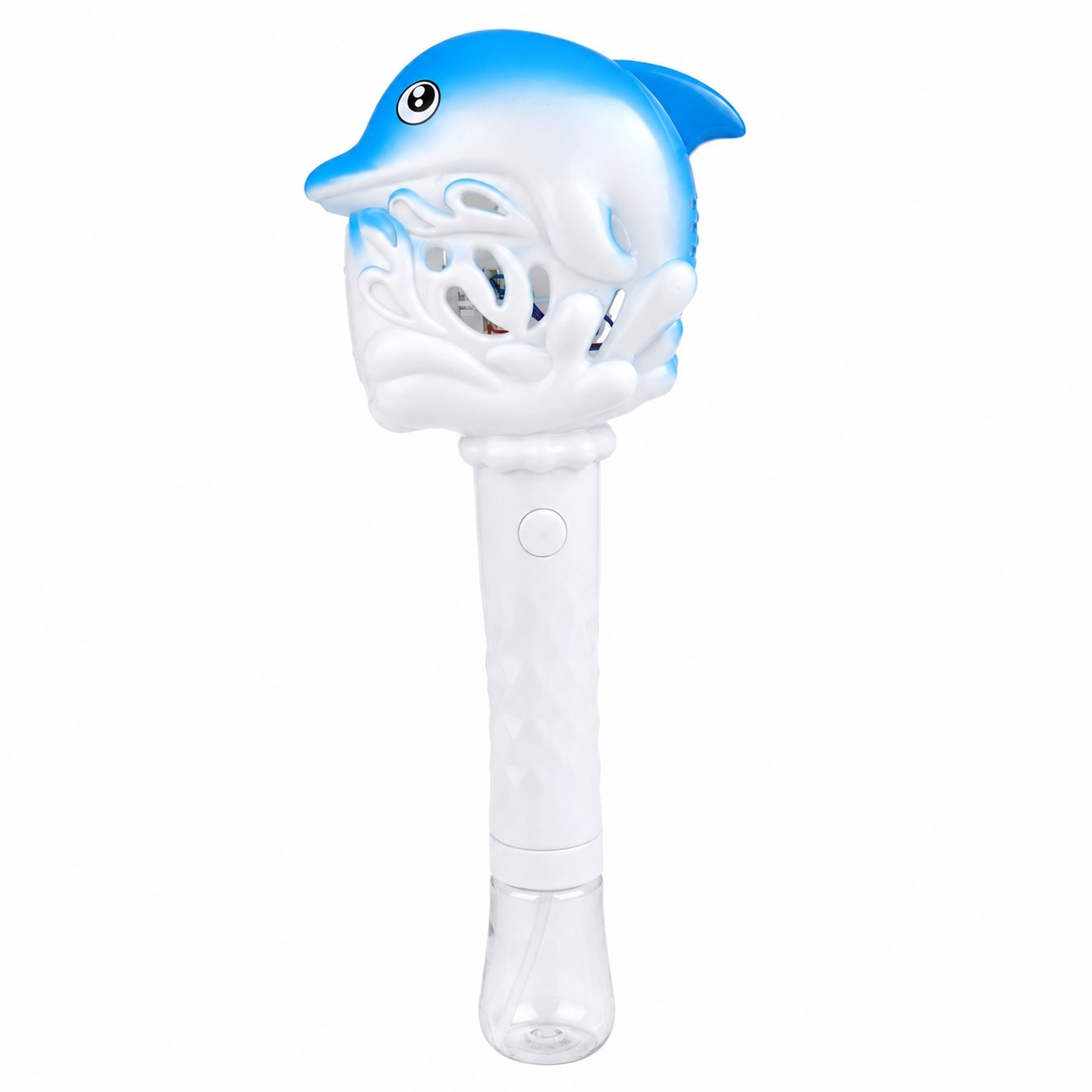 Pistol Automat de Baloane cu Lumini LED Delfin, Albastru, 26x13.5 cm