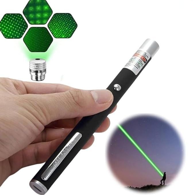 Pointer laser verde puternic model stelar si clip metalic, baterii incluse 5