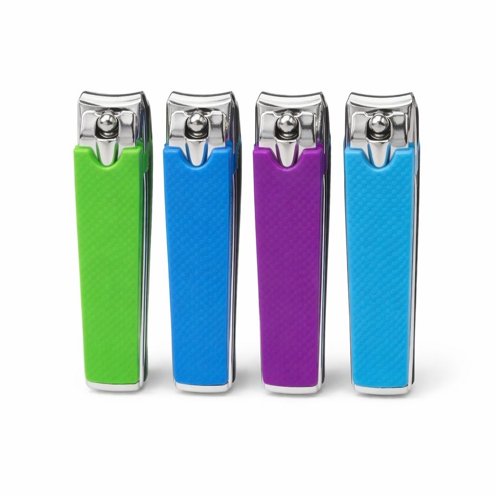 Set 12 unghiere din otel inoxidabil cu maner siliconat color, taiere precisa, carcasa protectie