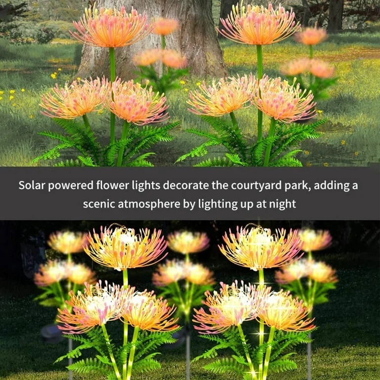Set 2 Lampi Solare Decorative cu Flori Artificiale, IP65, Rezistente la Intemperii, Multicolore 5