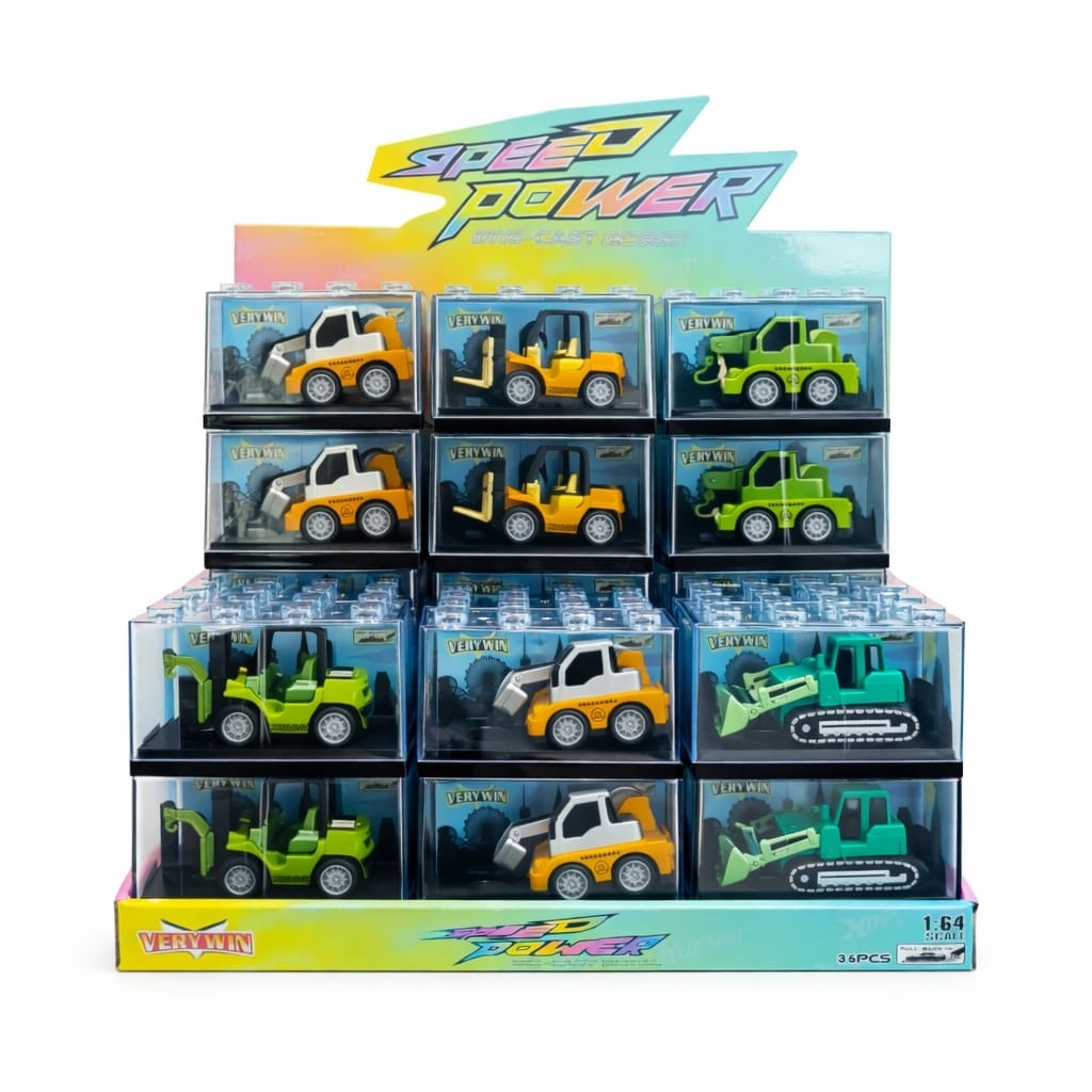 Set 36 Mașinuță metalică die-cast NewQida 1:64, material aliaj, diverse culori 3