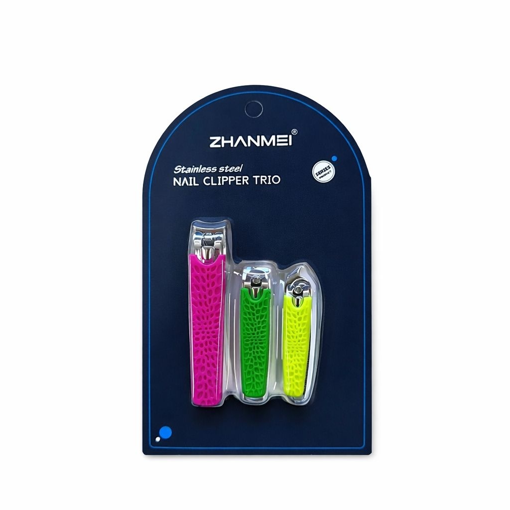 Set cu 3 Unghiere Profesionale ZHANMEI Nail Clipper Trio, Otel Inoxidabil