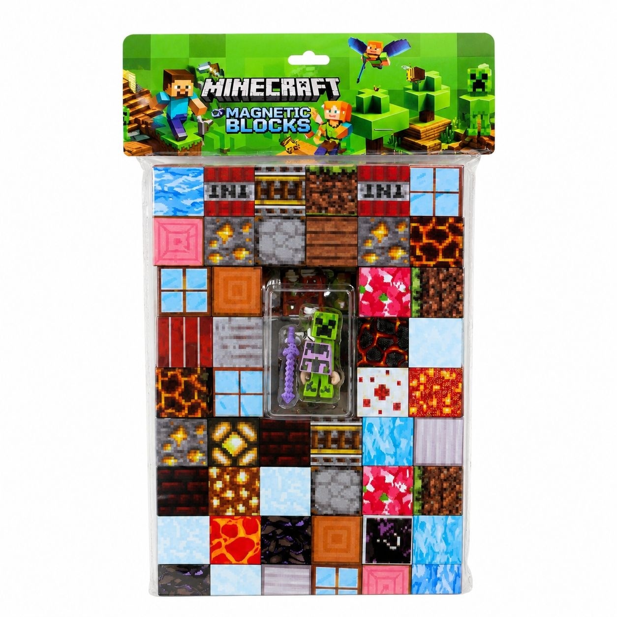 Set Cuburi Magnetice 3D, 48 Piese Magnetice cu Figurină și Accesoriu Incluse 2
