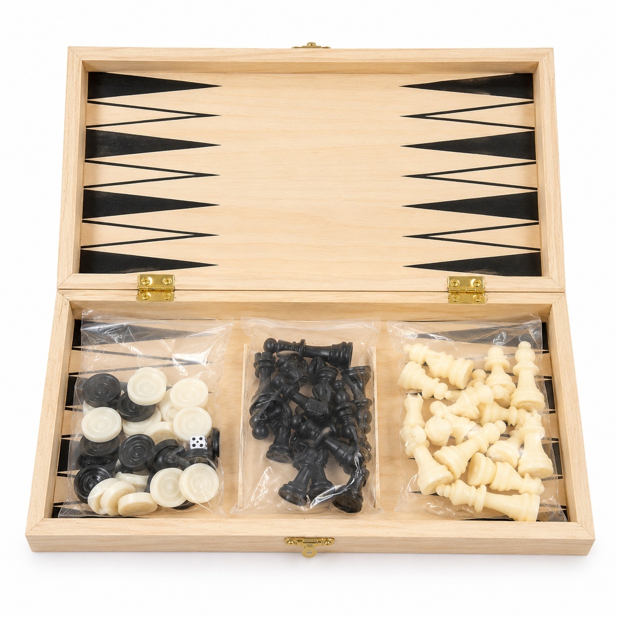 Tabla sah si table din lemn 34cm, set 2 in 1, piese incluse, joc clasic 2