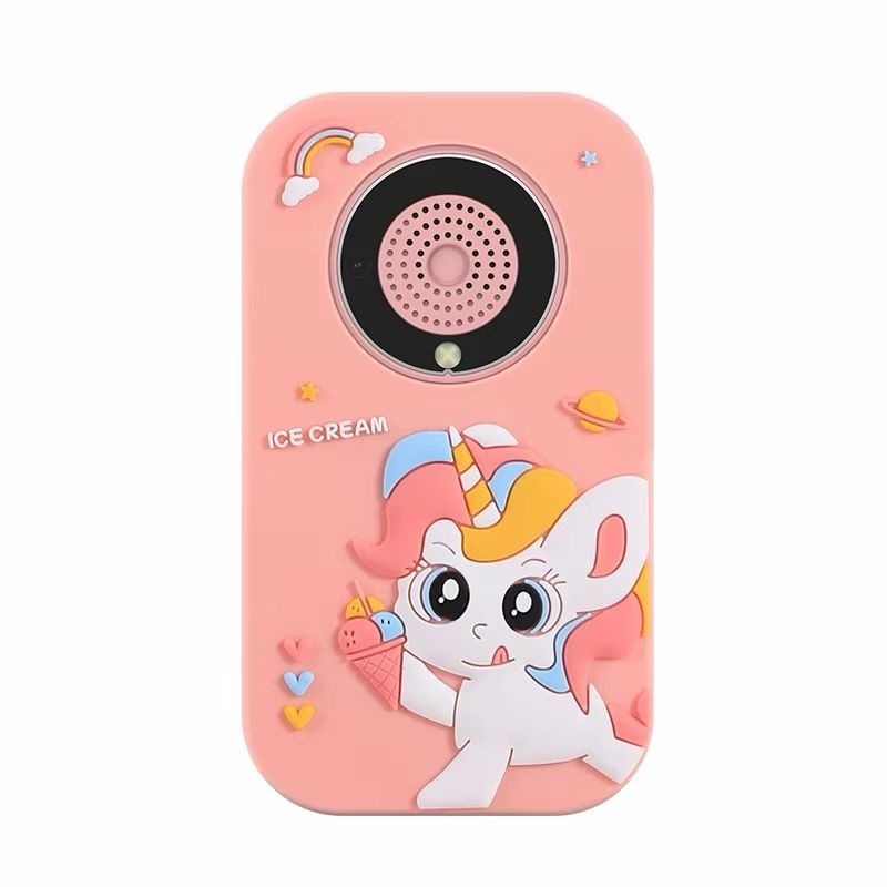 Telefon copii model unicorn roz cu camera jocuri muzica si ecran color 3