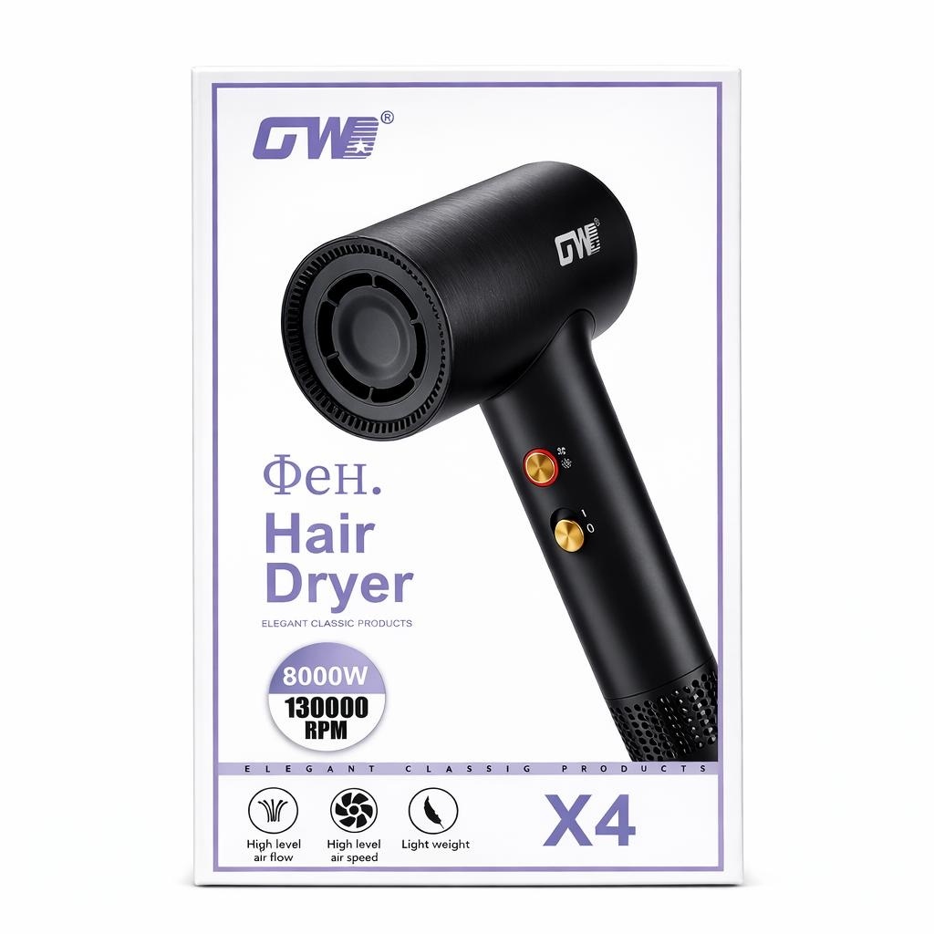 Uscător profesional de păr GW X4, 8000W, Negru 3