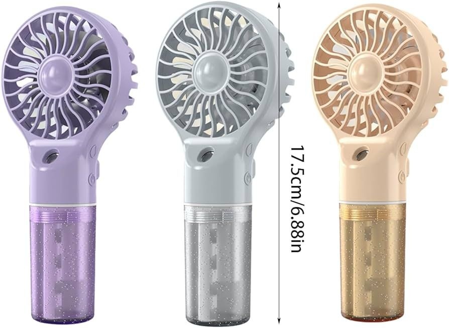 Ventilator portabil cu pulverizare apa, 4 trepte viteza, rezervor apa, reincarcabil USB, alb 3