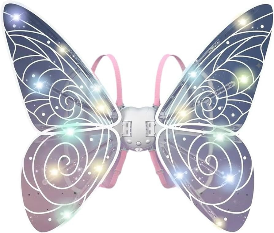 Aripi zana cu lumini si sunete, Dreamy Wings, reglaj bretele, multicolor, 29x23.5x8.5 cm 2