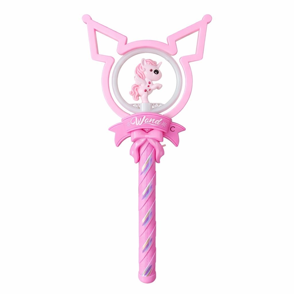 Baghetă Magică pentru Copii, Jucărie Interactivă din Plastic, Design Unicorn, Roz,42 cm 2