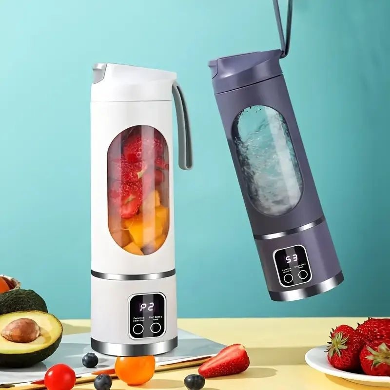 Blender portabil electric 450ml pentru smoothie si shake, reincarcabil USB Type-C, verde 4