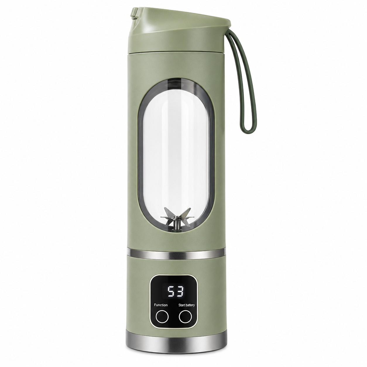 Blender portabil electric 450ml pentru smoothie si shake, reincarcabil USB Type-C, verde 5