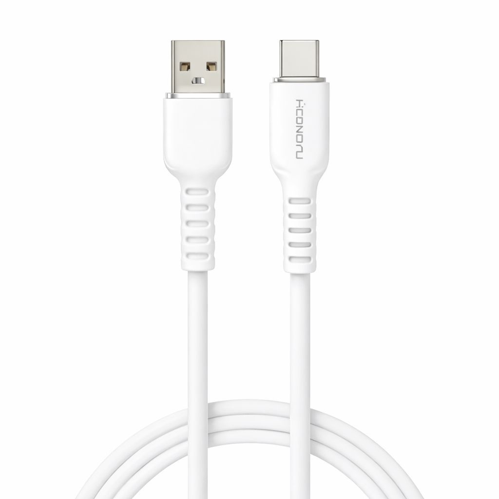 Cablu de încărcare și date USB Type-C Hongyu HY-CB04, silicon moale, 66W, 1m, alb