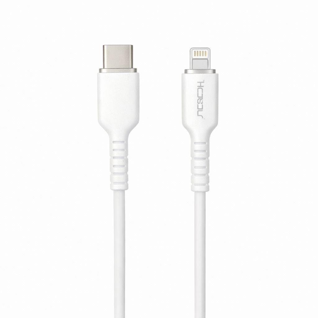 Cablu incarcare rapida Hongyu USB-C la Lightning 66W, silicon moale, 1m 2