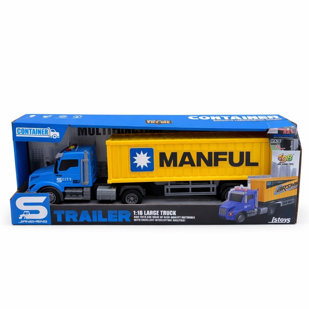 Camion transport container cu lumini si sunete, usa deschidere, model mare 2