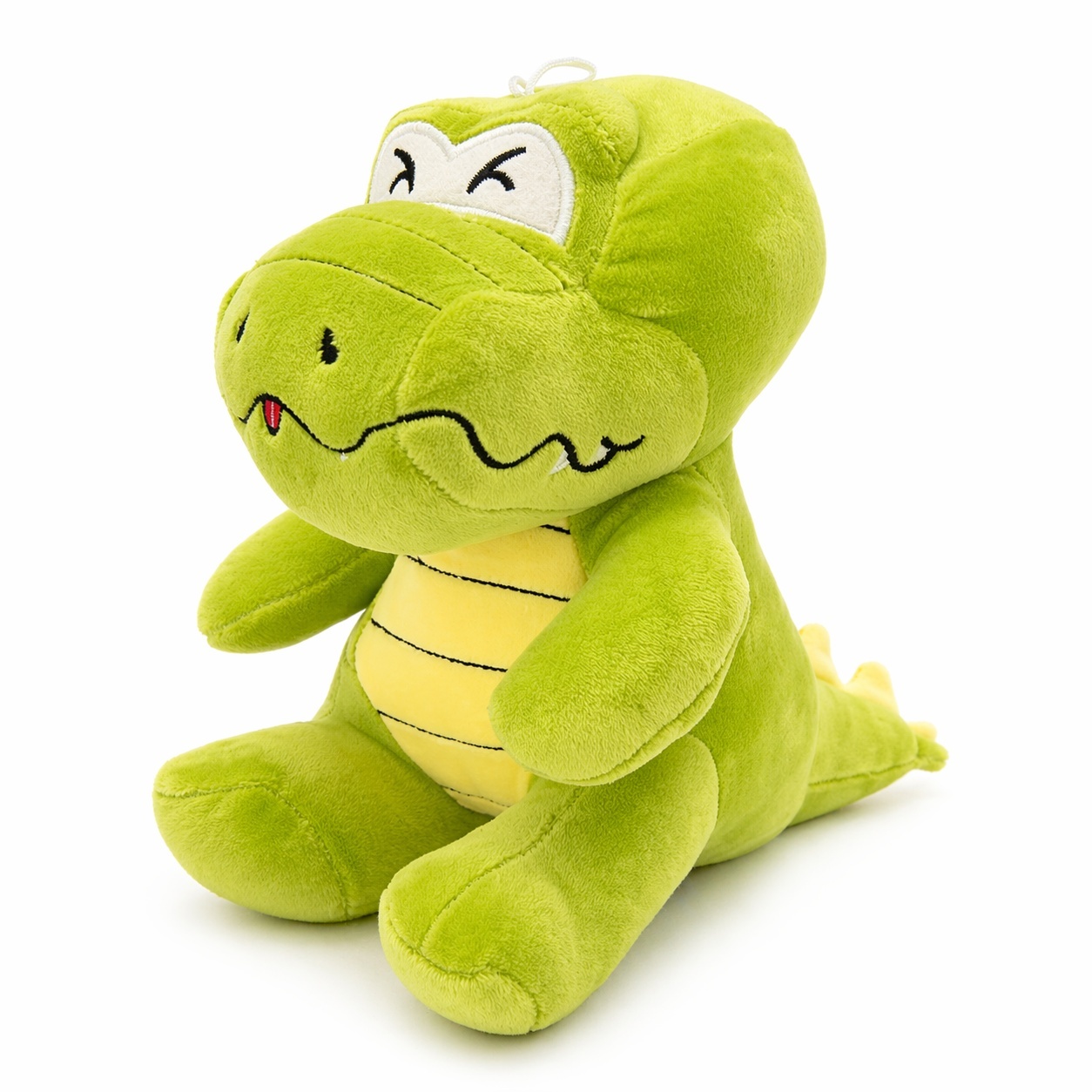 Crocodil de plus verde 23x25cm, jucarie moale copii cu design simpatic
