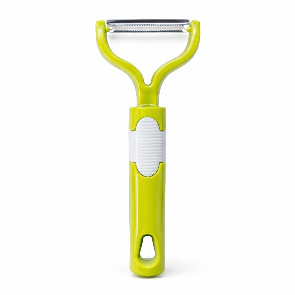 Curatator legume si fructe YIBOO verde, decojitor inox multifunctional cu maner ergonomic