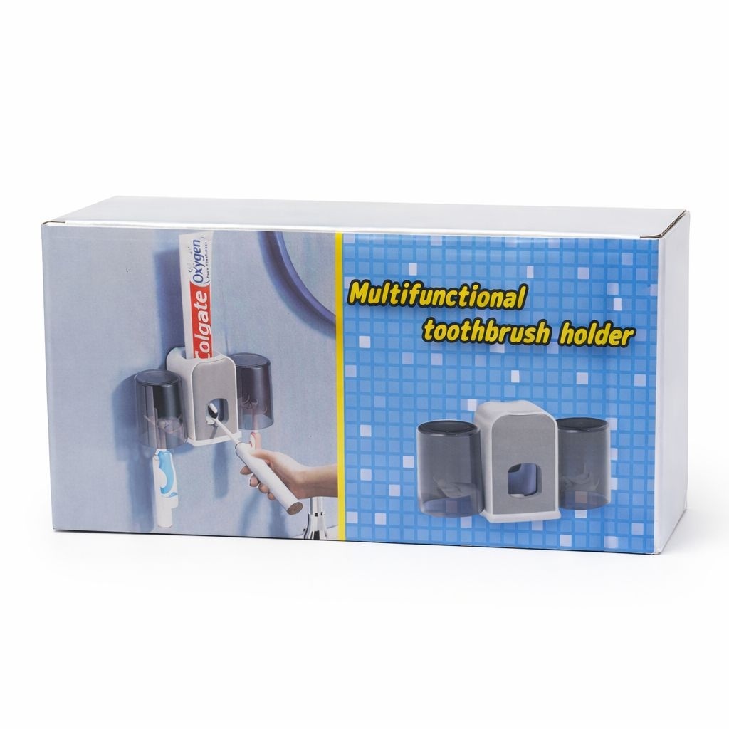 Dispenser pasta de dinti cu suport pentru periute, montare pe perete 3