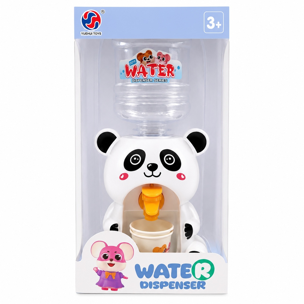Dozator de apa jucarie pentru copii, model panda, cu pahar, 28,5x14 cm