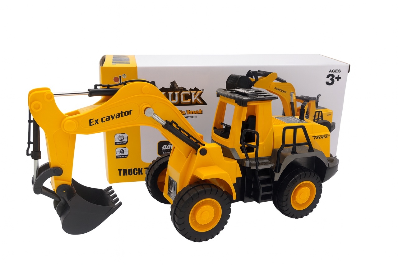 Excavator Jucarie 31x13 cm cu Brat Mobil , Utilaj Constructii Mare pentru Copii 3+