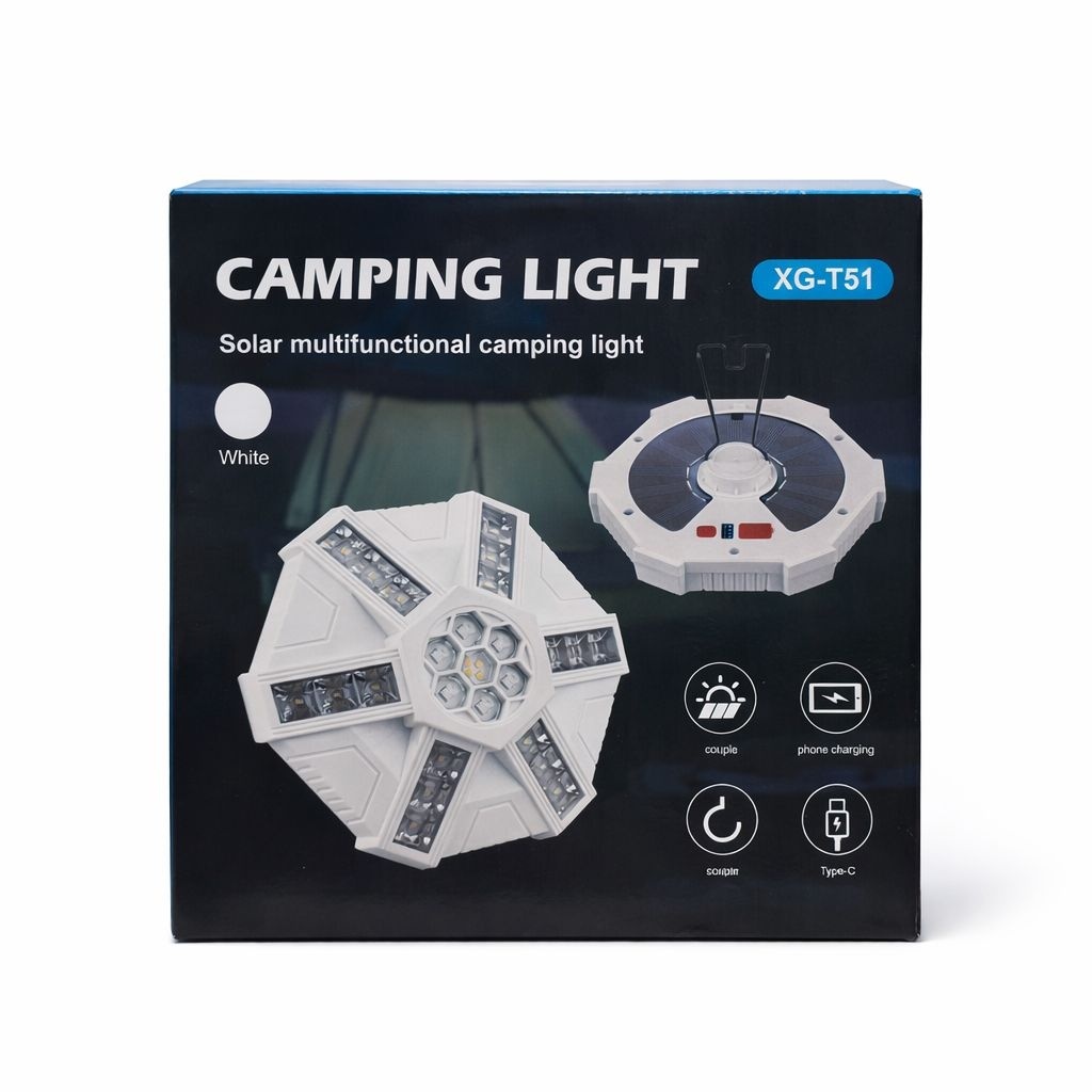 Lampa camping solara multifunctionala XG-T51 LED cu incarcare telefon si Type-C 3