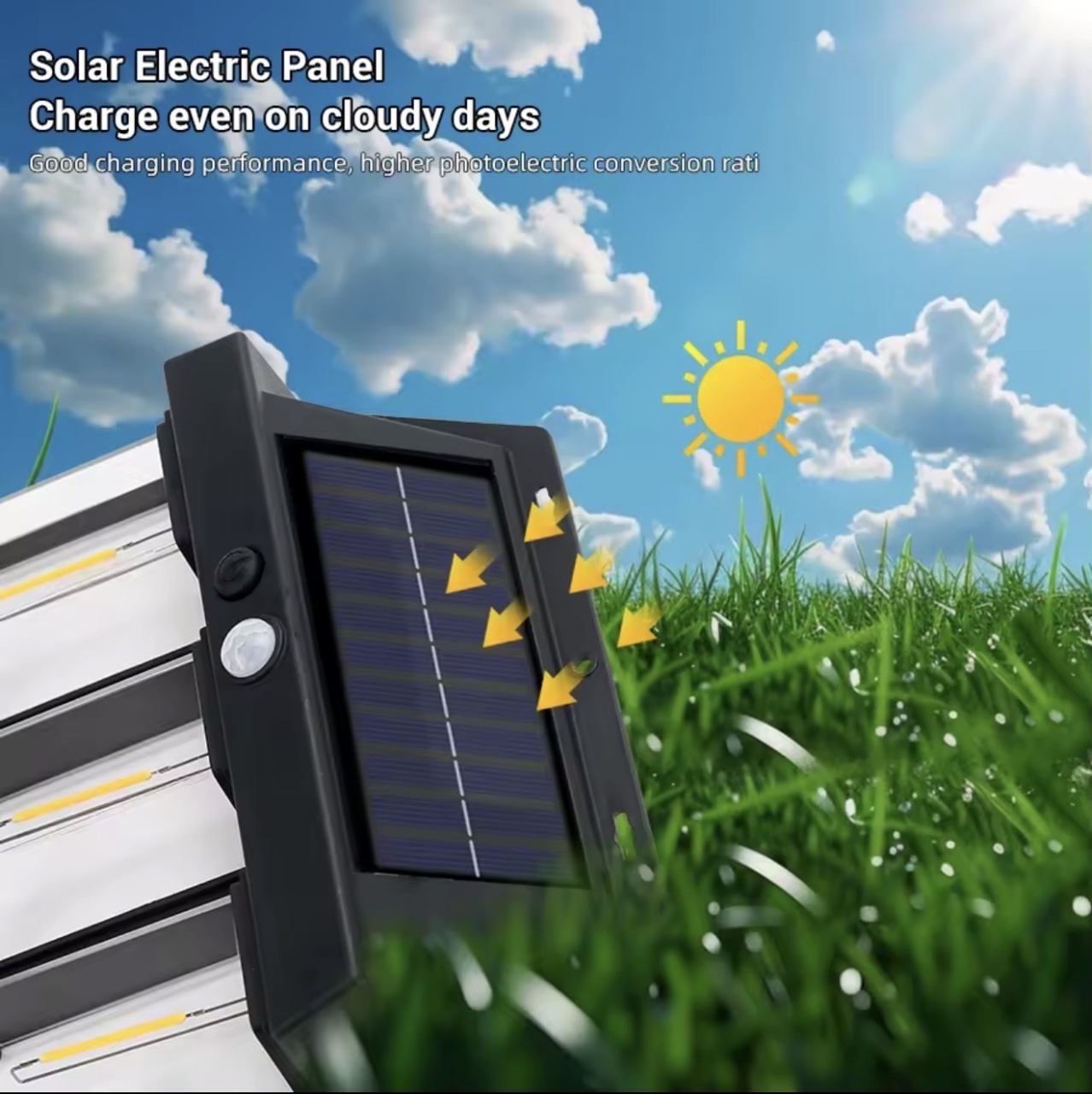 Lumină Solară cu Senzor de Mișcare, Plastic, Neagră, XF-8898, Lumină Inducție Solară 2