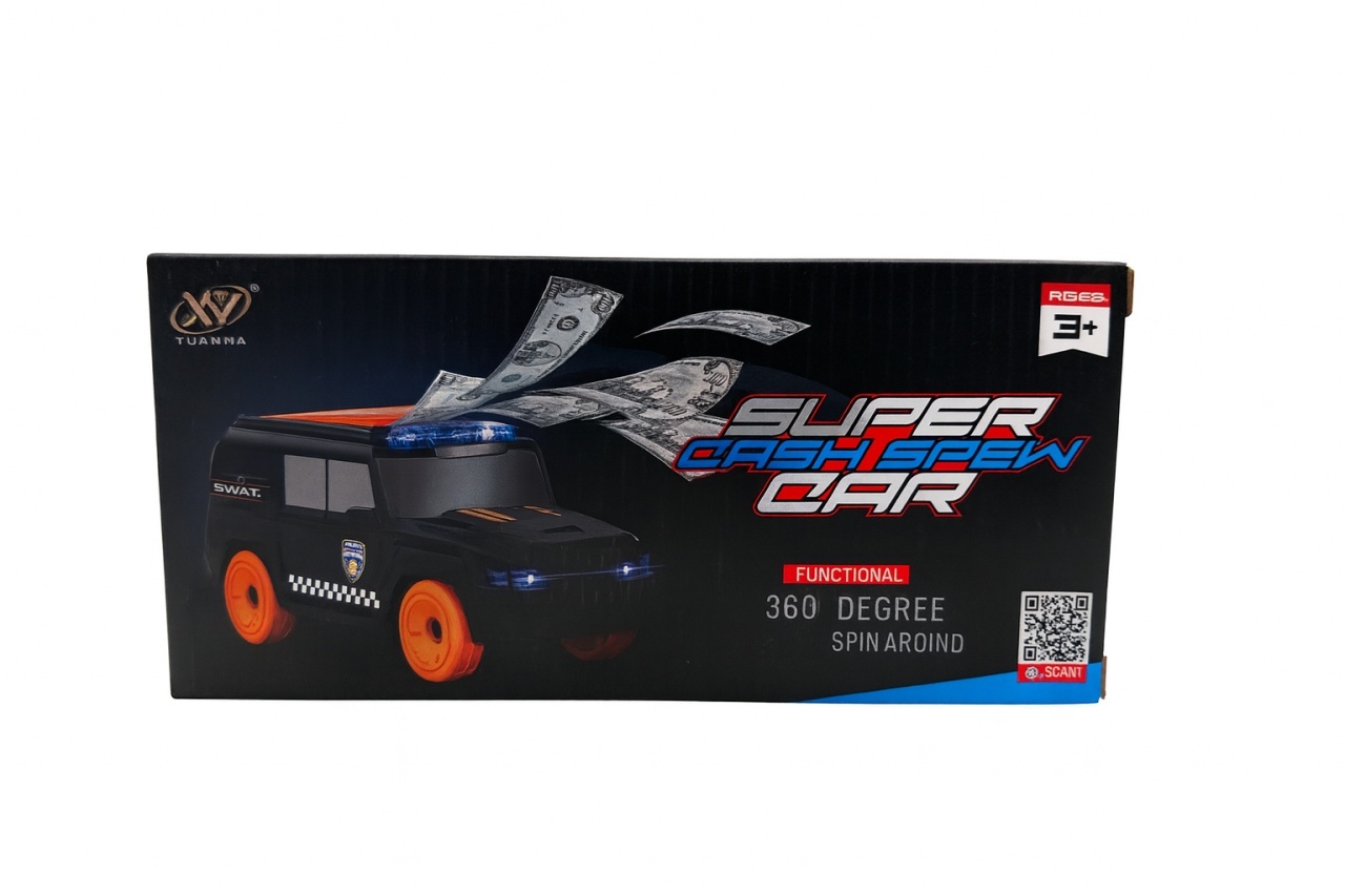 Masina Super Cash Spew , 21x10 cm, 360 Spin, Lumini si Sunete