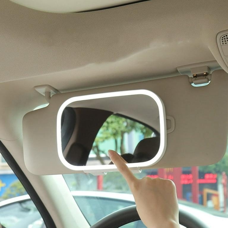 Oglinda cosmetica auto LED pentru parasolar, touch, 3 moduri lumina, reincarcabila USB