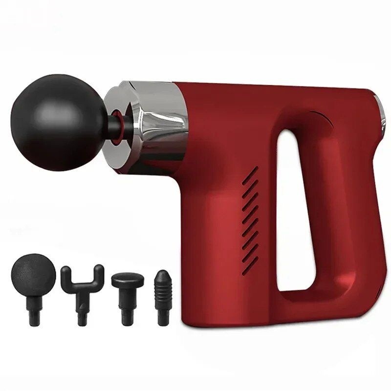 Pistol de Masaj pentru Relaxarea Musculaturii, Rosu, Material Plastic, Portabil, Rosu 3