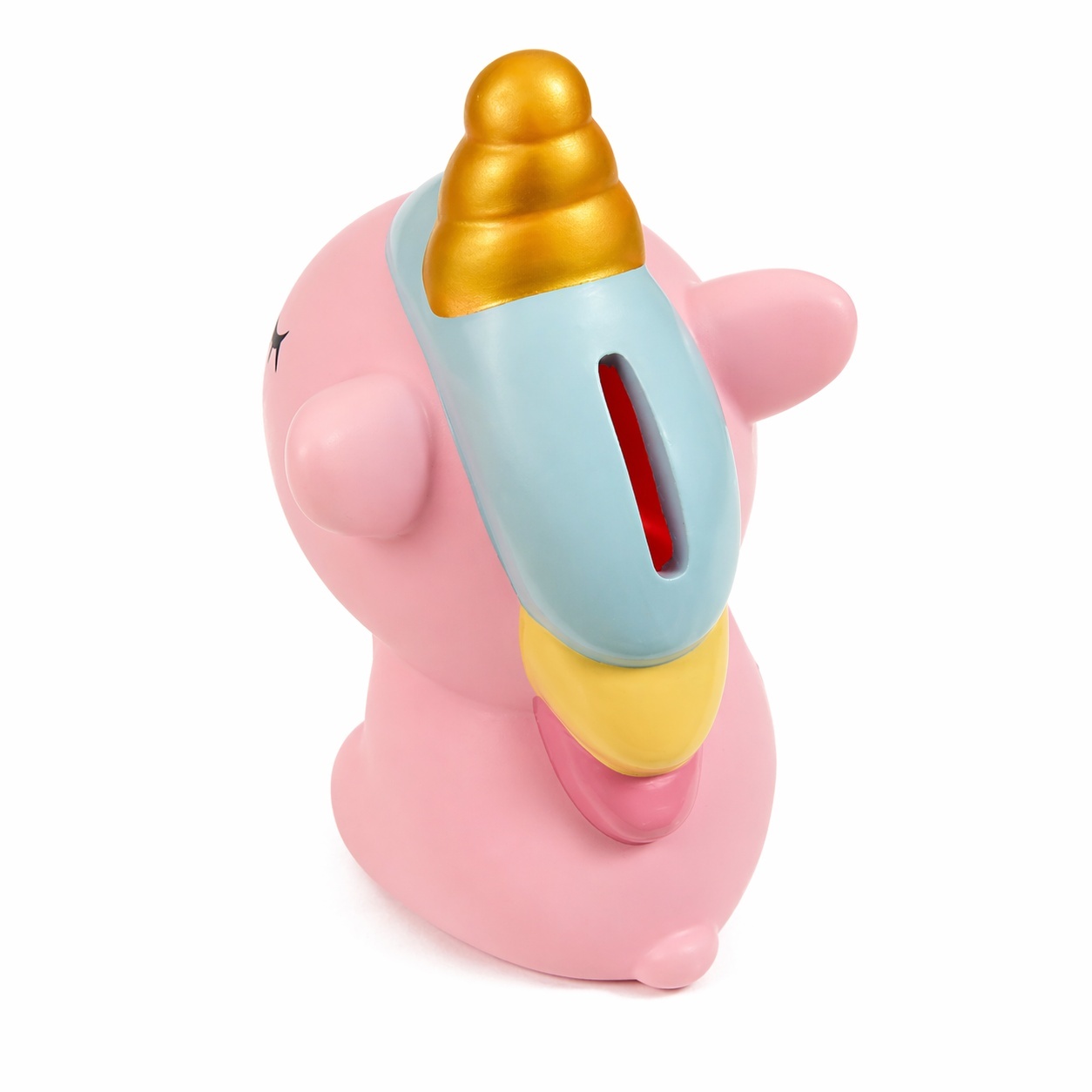 Pușculiță Unicorn Roz 20,5 cm – din Plastic, Design Drăguț, cu capac inferior 2