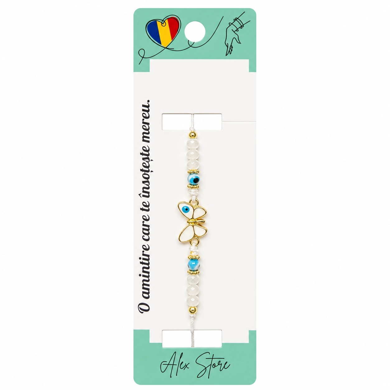 Set 12 Brățări cu Pandantiv Fluturaș, Reglabile, Multicolore, Mărgele Decorative și Accente Aurii 2