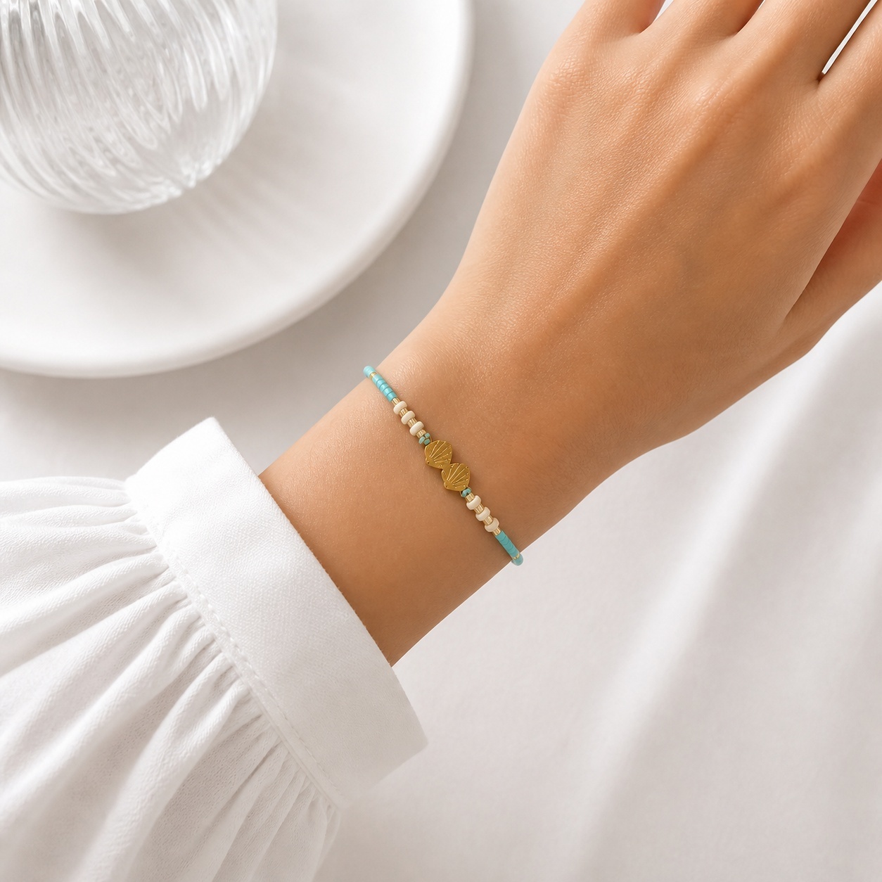 Set 12 Brățări Reglabile cu Pandantiv Scoici – Mărgele Colorate, Accesorii de Vară 3