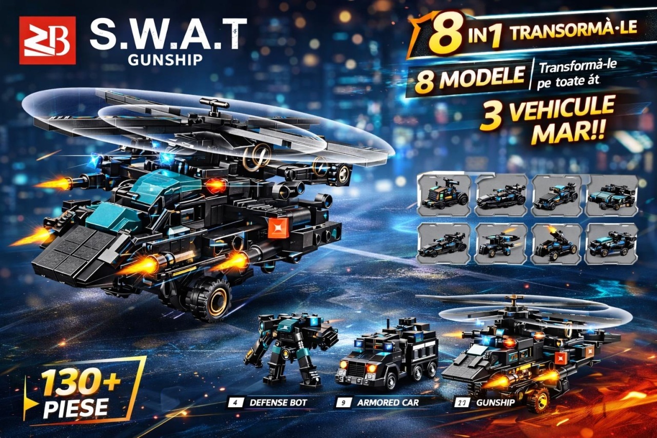 Set 16 jocuri constructie vehicule interventii speciale, modele multiple, copii 2