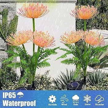 Set 2 Lampi Solare Decorative cu Flori Artificiale, IP65, Rezistente la Intemperii, Multicolore 2